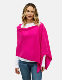 lucy 4-way cashmere poncho - magenta
