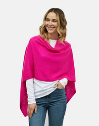 lucy 4-way cashmere poncho - magenta