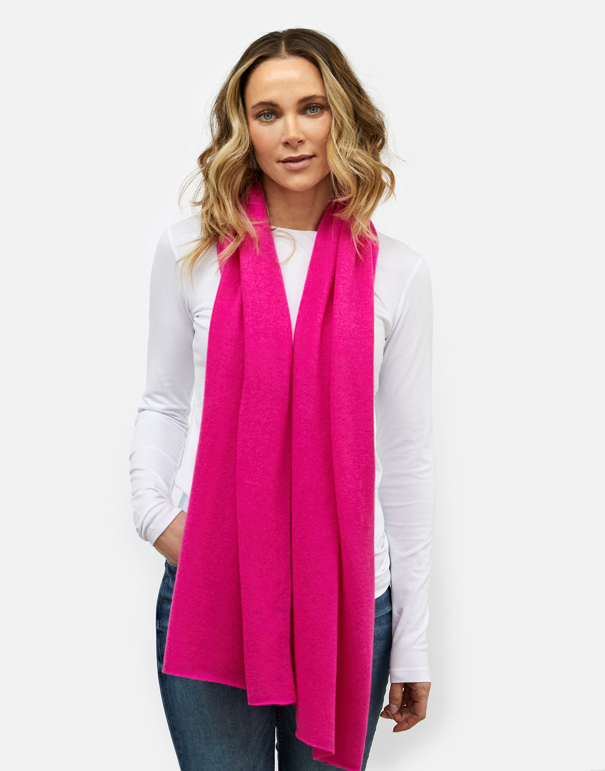 lucy 4-way cashmere poncho - magenta