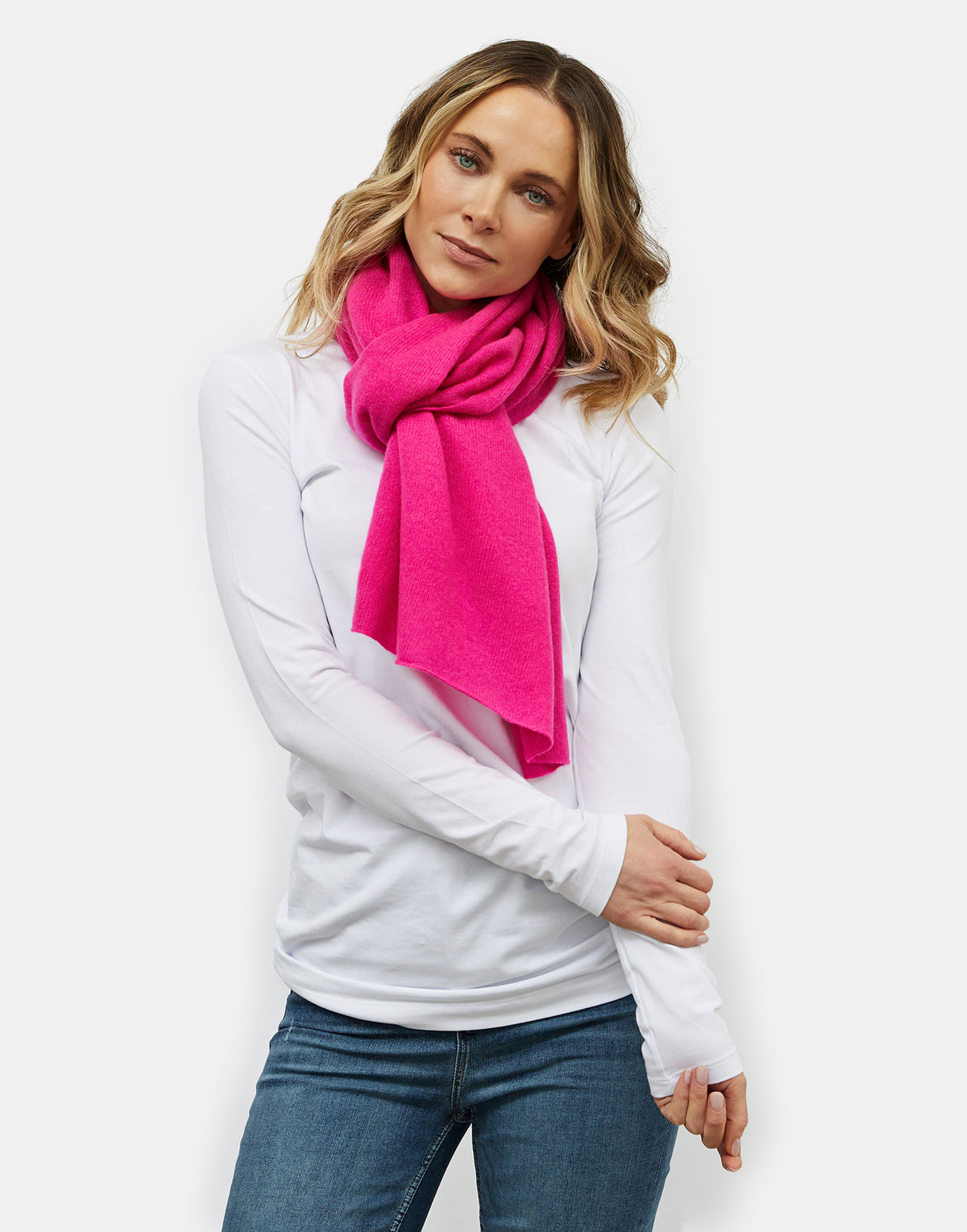 lucy 4-way cashmere poncho - magenta