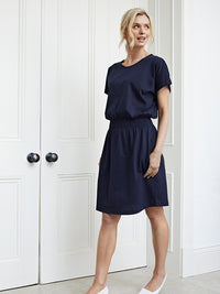 bali navy t-shirt dress with pockets - navy