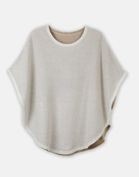 flora reversible poncho - cream