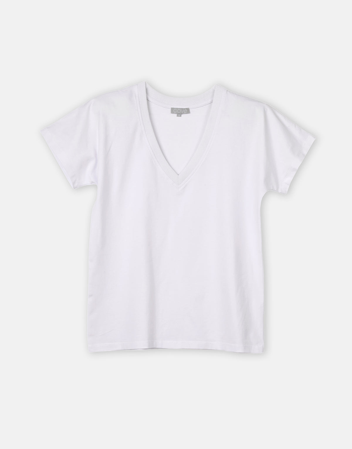 v neck short sleeve tee - white