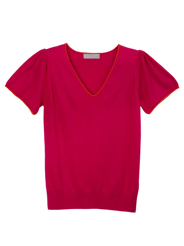 sam short sleeve - pink & orange