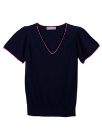 sam short sleeve - navy & pink