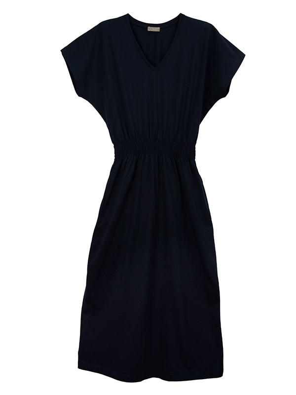 bali midi dress with pockets - navy