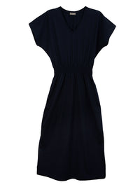 bali midi dress with pockets - navy
