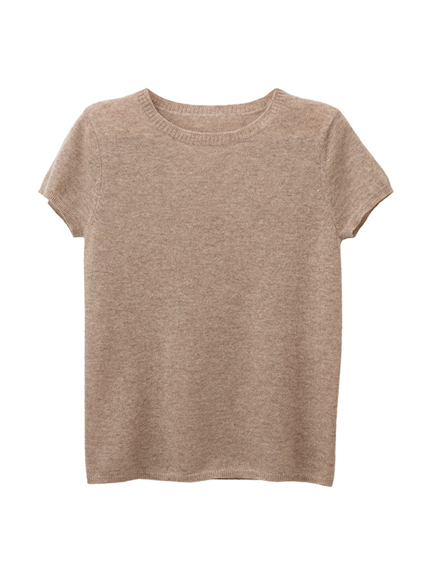 lillie cashmere tee - fawn