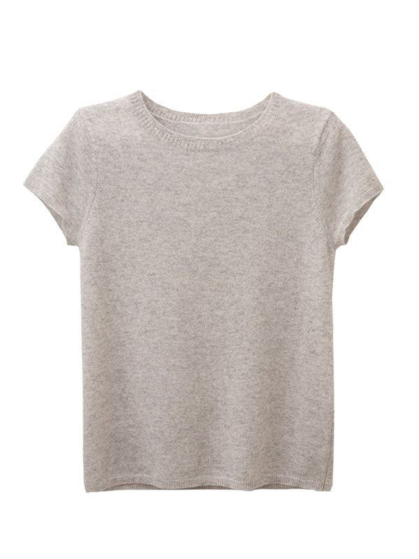 lillie cashmere tee - grey