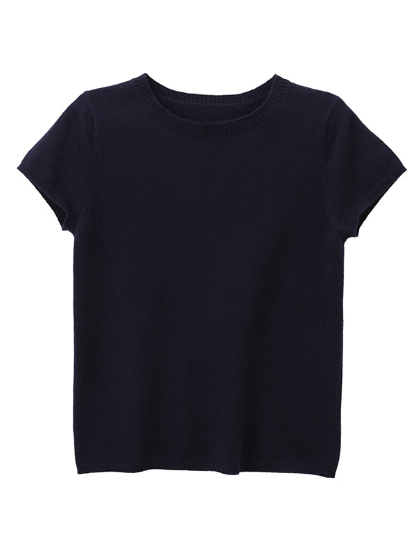 lillie cashmere tee - navy