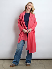 lola cashmere travel wrap - coral