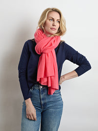 lola cashmere travel wrap - coral
