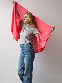 lola cashmere travel wrap - coral