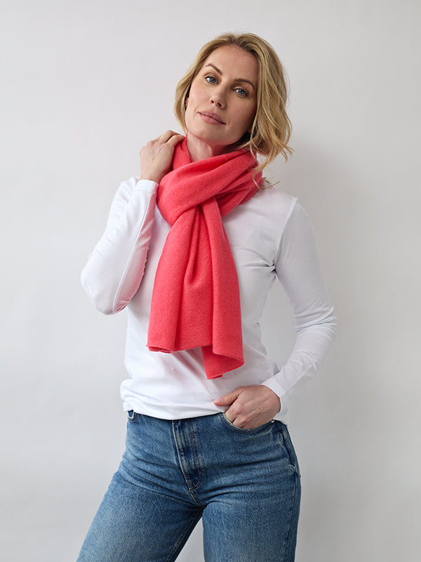 lucy 4-way cashmere poncho - coral