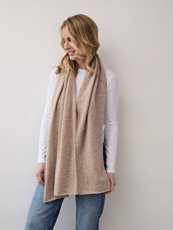 lucy 4-way cashmere poncho - fawn