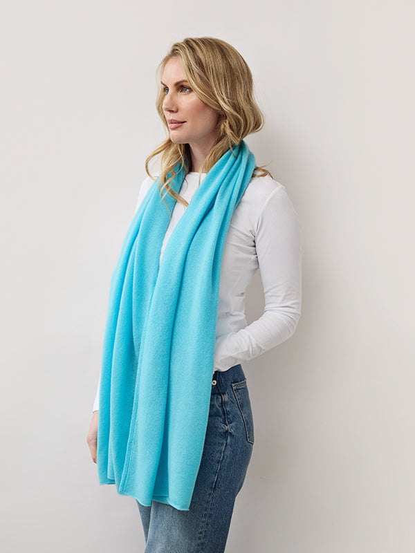 lucy 4-way cashmere poncho - aqua