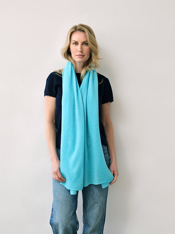 lucy 4-way cashmere poncho - aqua
