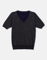 lily lurex tee - navy