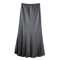 satin skirt - charcoal