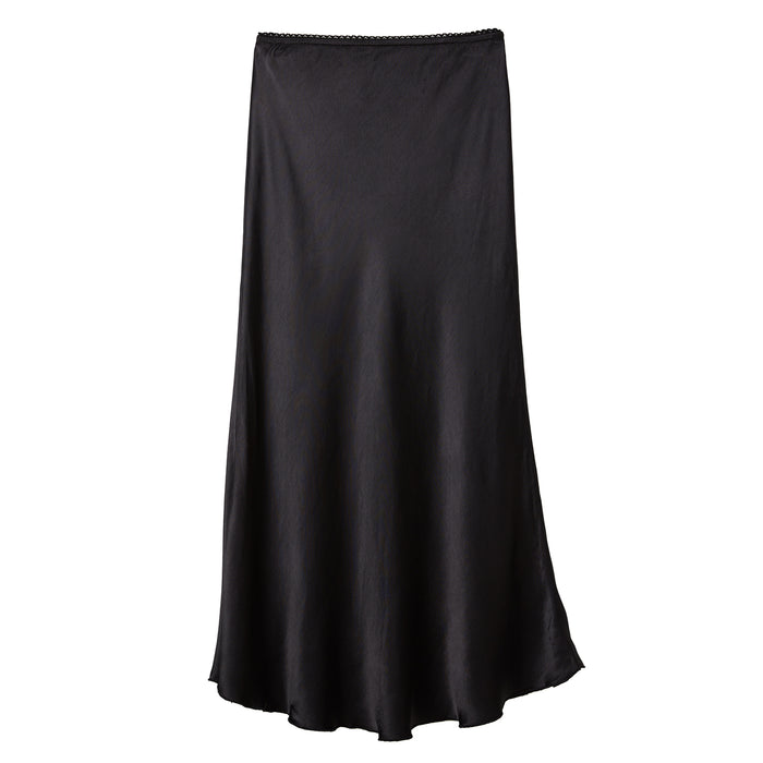 satin skirt - black