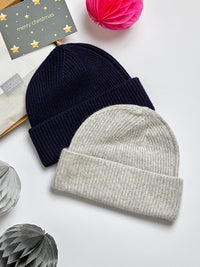 letterbox gift cashmere ribbed beanie