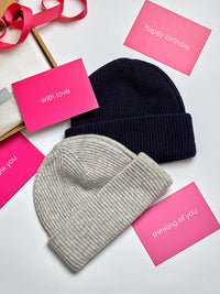 letterbox gift cashmere ribbed beanie