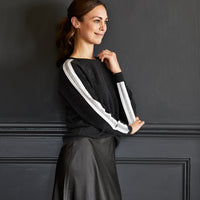 satin skirt - charcoal
