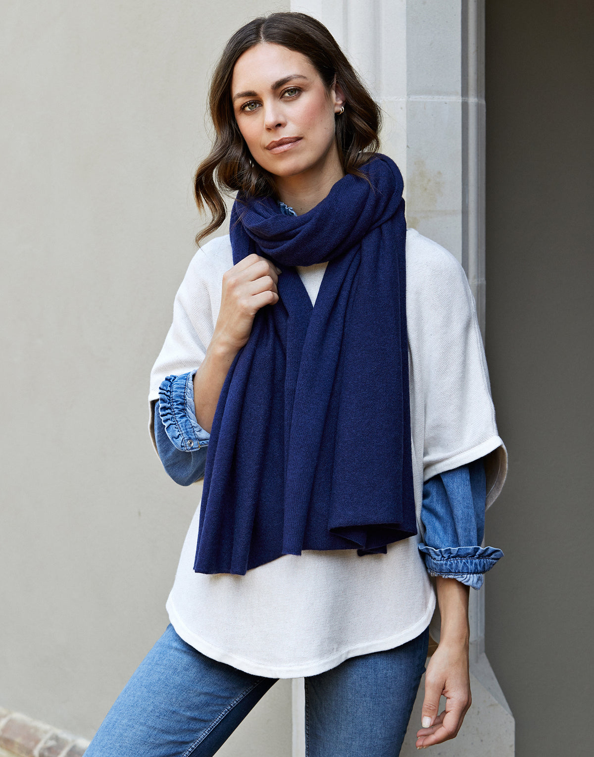flora reversible poncho - cream