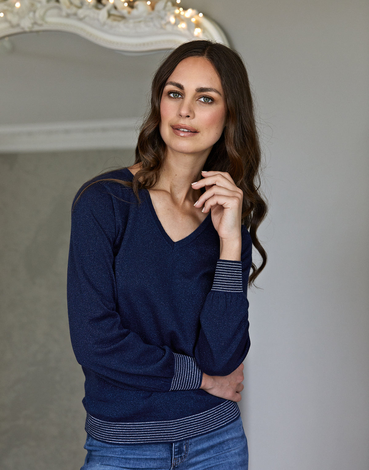 liliana v neck - navy