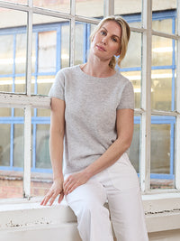 lillie cashmere tee - grey