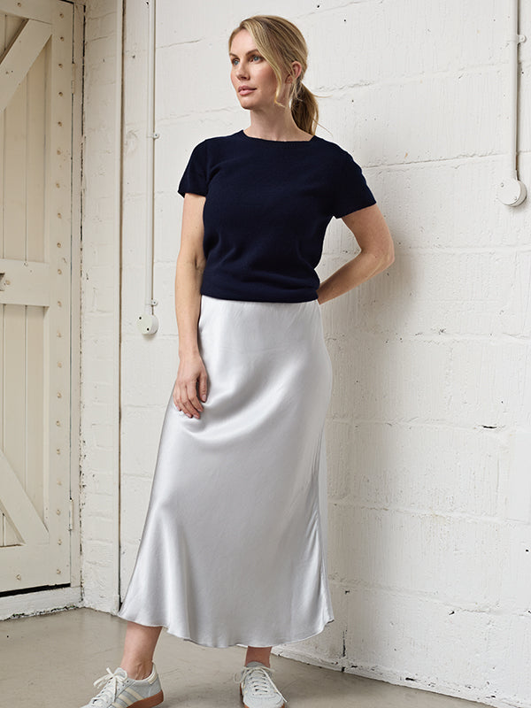 lillie cashmere tee - navy