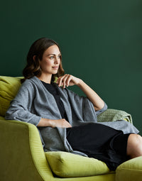lola cashmere travel wrap - dark grey