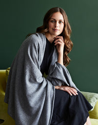 lola cashmere travel wrap - dark grey
