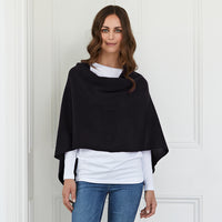 lucy 4-way cashmere poncho (PRE-ORDER) - black