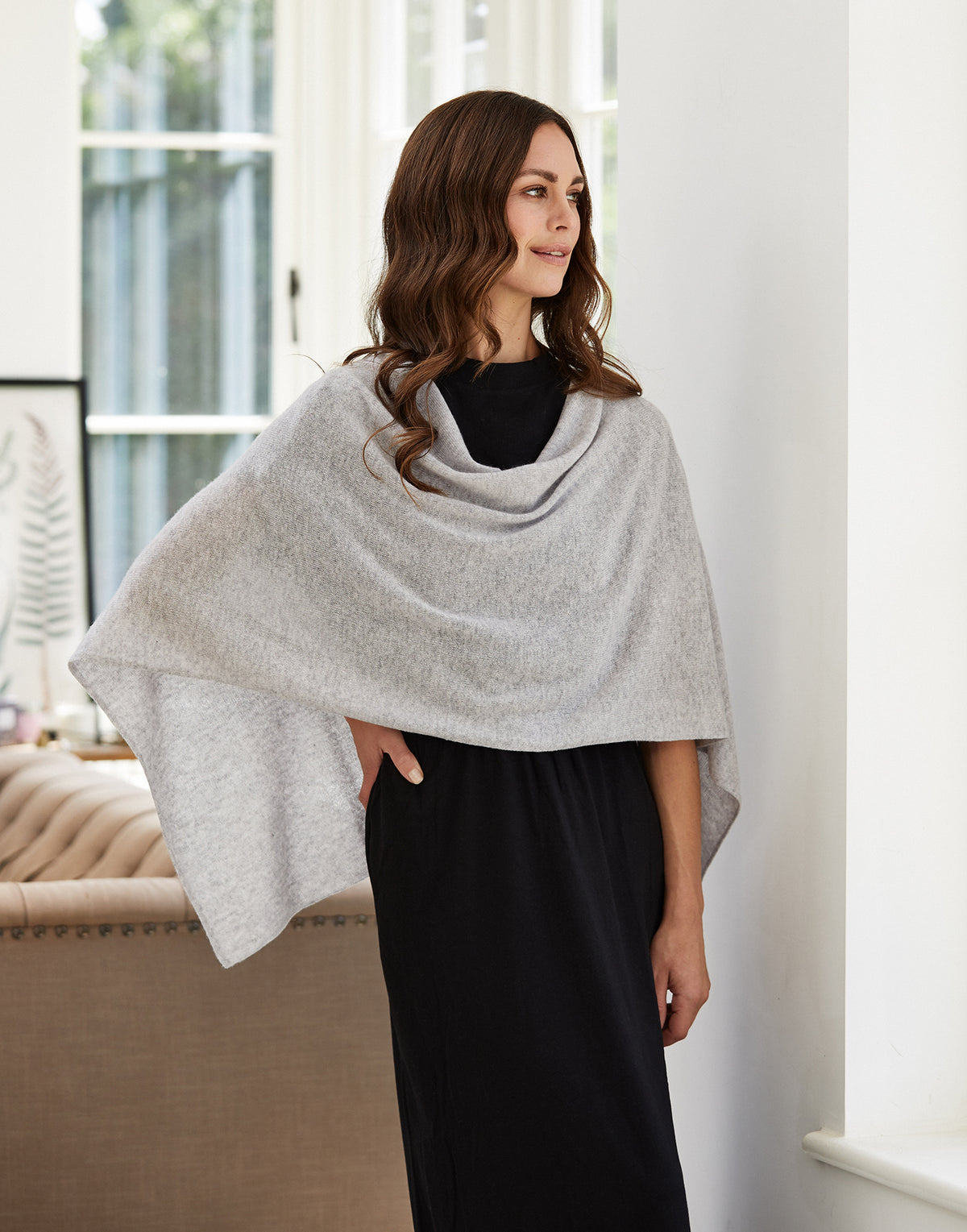 lucy 4-way cashmere poncho (PRE-ORDER) - grey