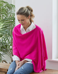 lucy 4-way cashmere poncho - magenta
