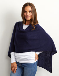 lucy 4-way cashmere poncho - navy
