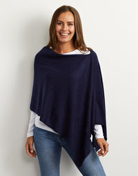 lucy 4-way cashmere poncho - navy