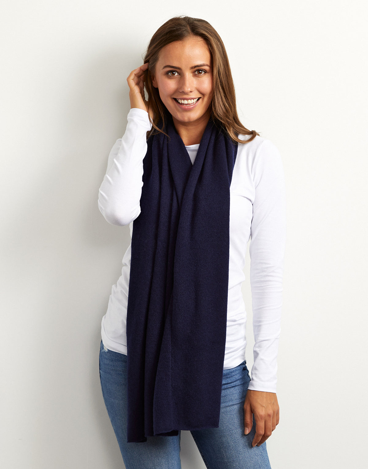 lucy 4-way cashmere poncho - navy