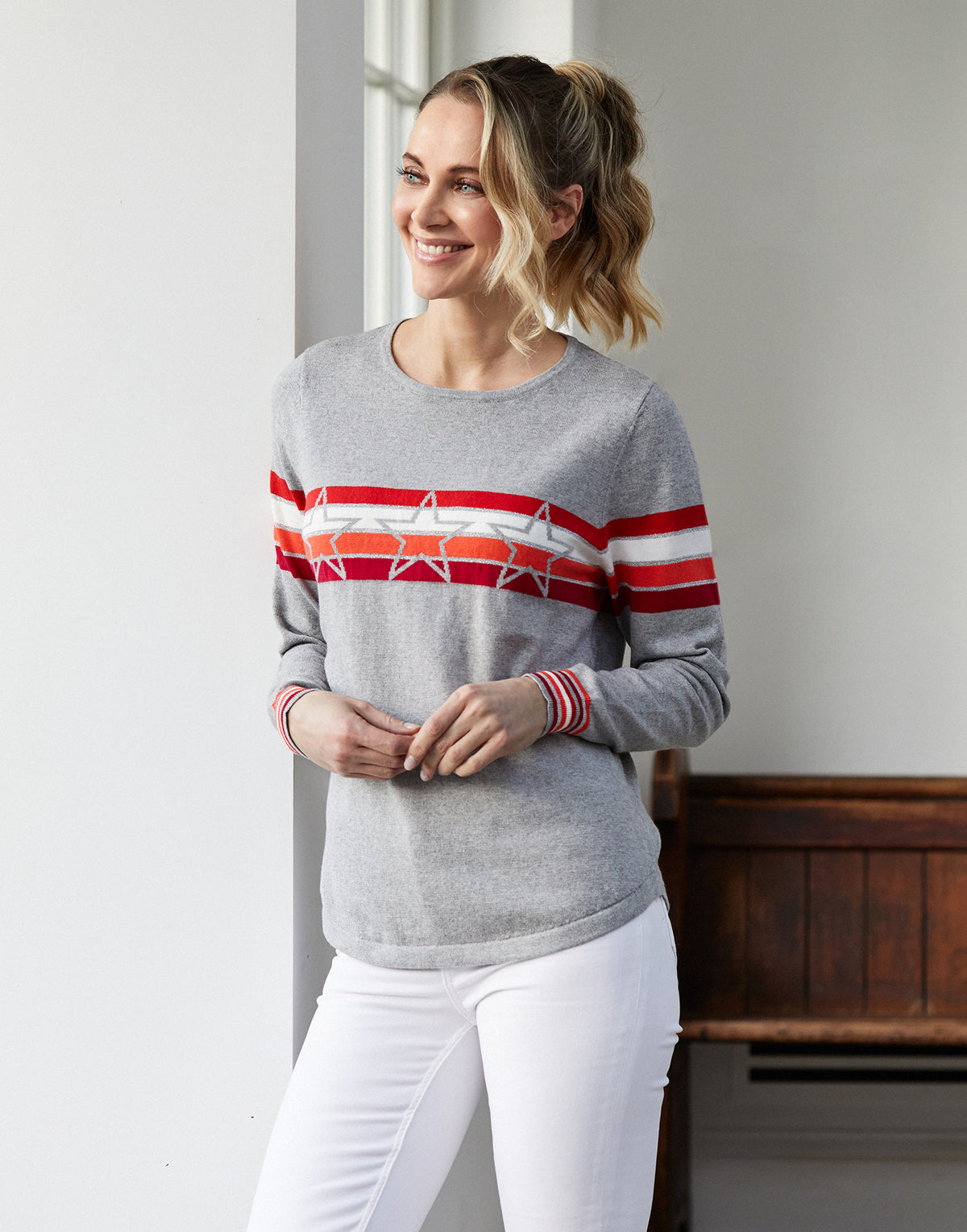 maria cotton cashmere jumper - grey