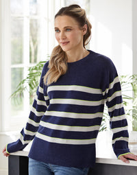 nina breton stripe jumper - navy