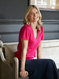 sam short sleeve - pink & orange