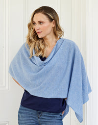 lucy 4-way cashmere poncho - blue