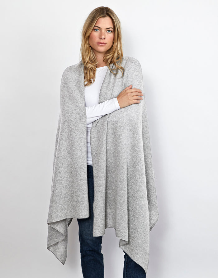 lola cashmere travel wrap - grey