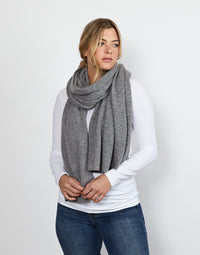 lola cashmere travel wrap - dark grey