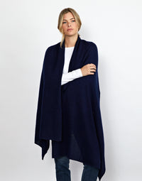lola cashmere travel wrap - navy
