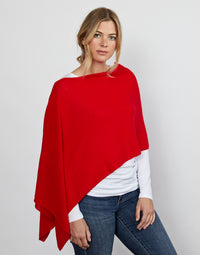 lucy 4-way cashmere poncho - red