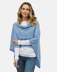 lucy 4-way cashmere poncho - blue