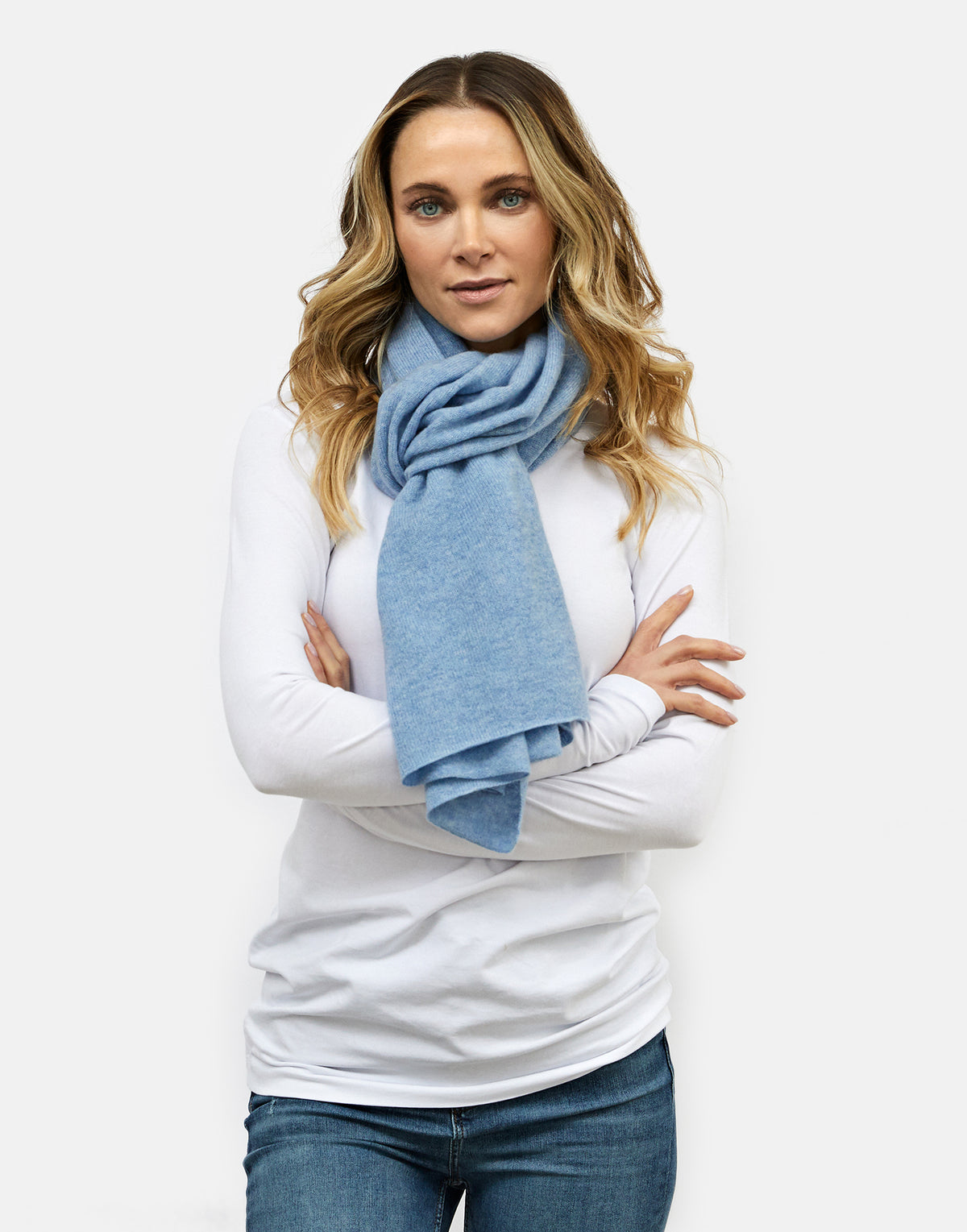 lucy 4-way cashmere poncho - blue