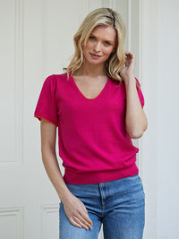 sam short sleeve - pink & orange